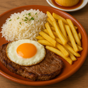 Bitoque de viande en Menu